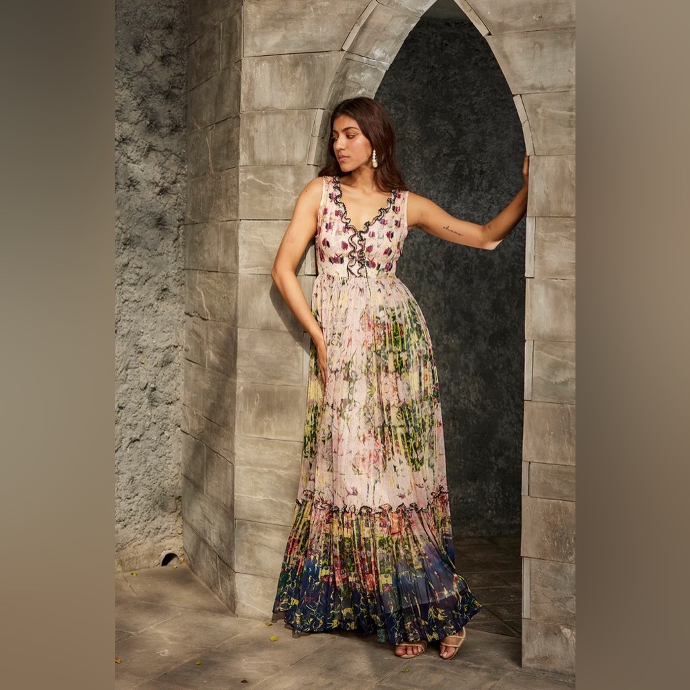 Anthropologie Bhanuni by Jyoti Cydney Tiered Maxi Dress Size 2